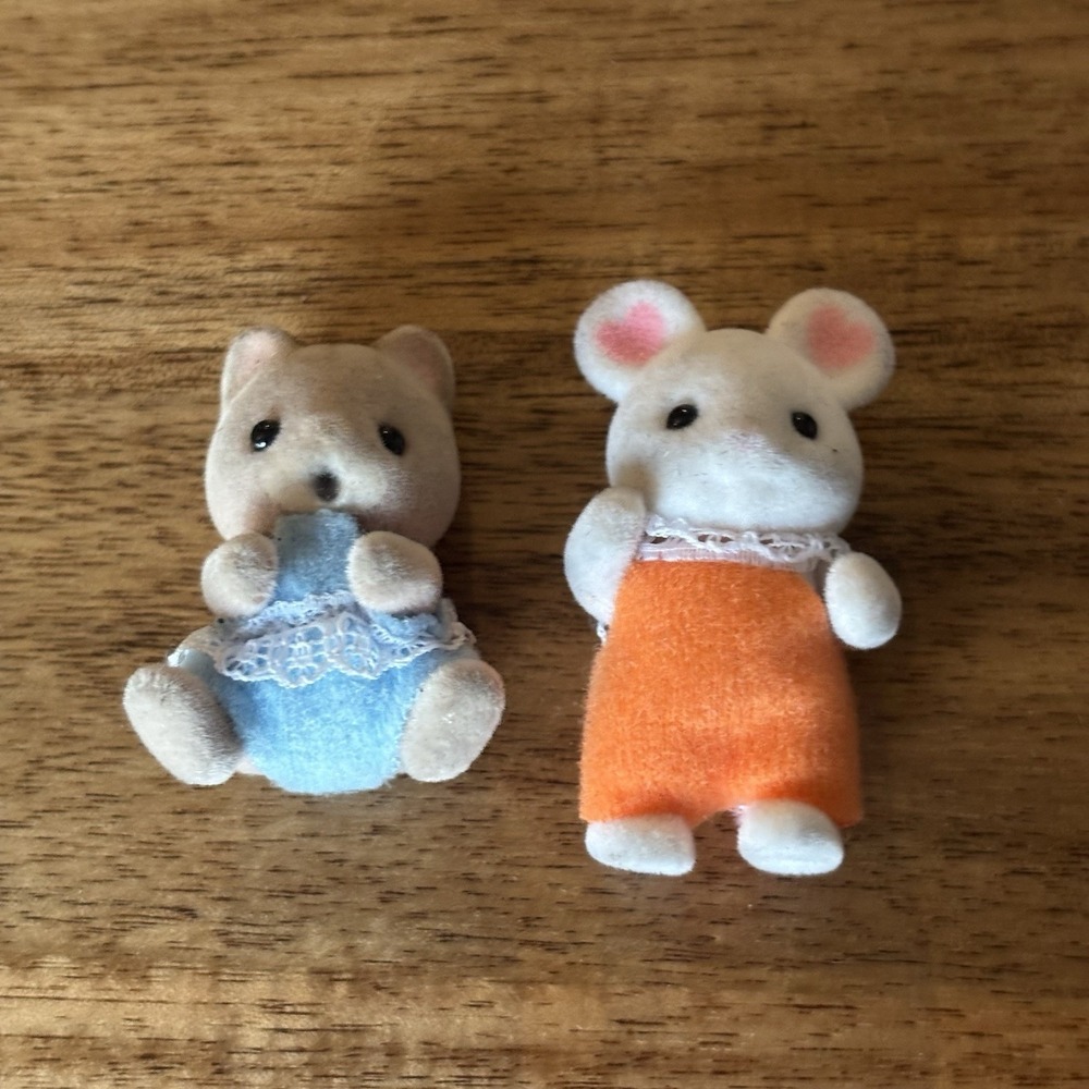 Sylvanian‎ Calico Critters Baby And Epoch Marshmallow Mouse PREOWEND US SELLER